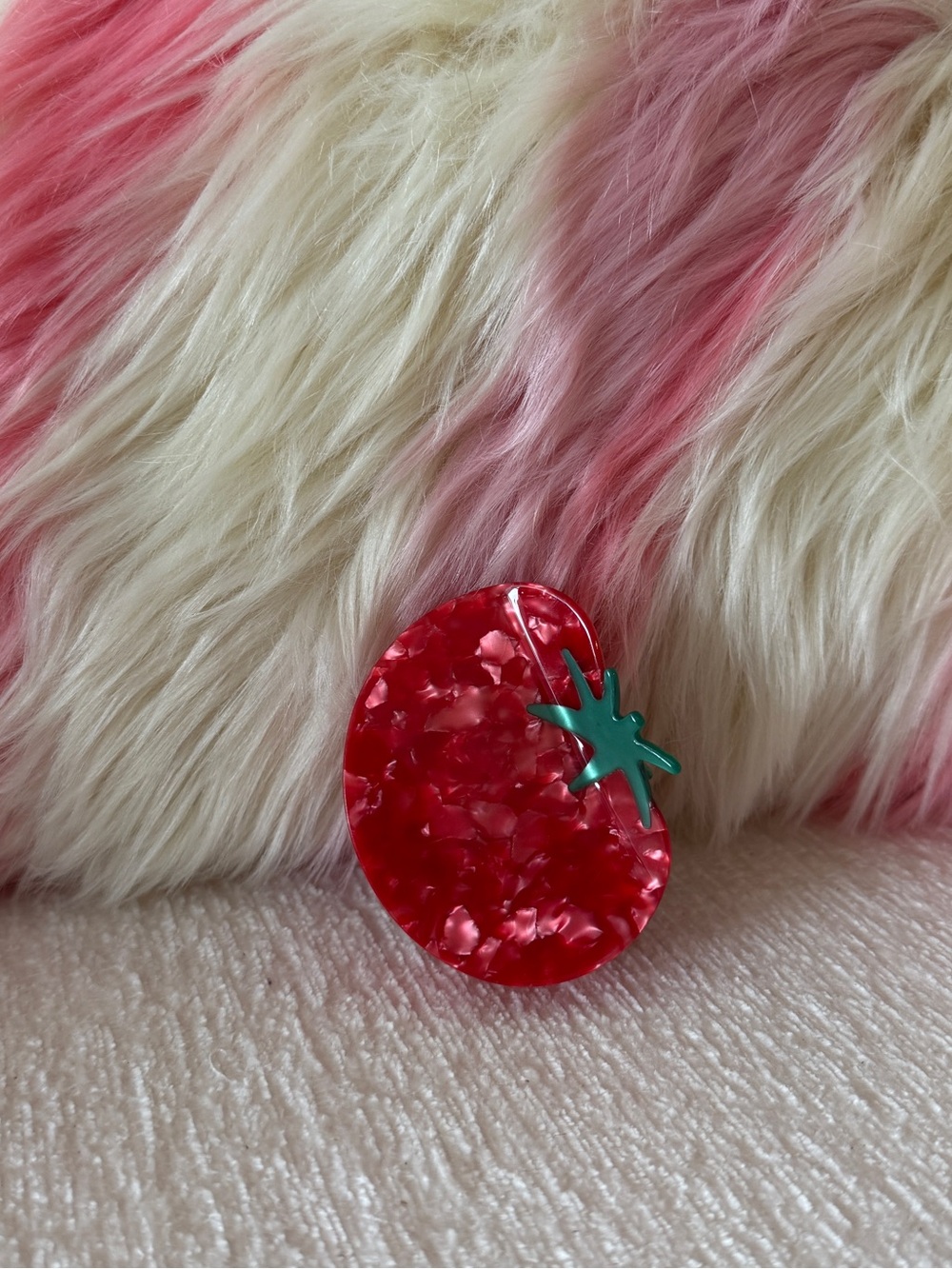 EAT MY SOCKS TOMATO HAIR CLAW CLIP